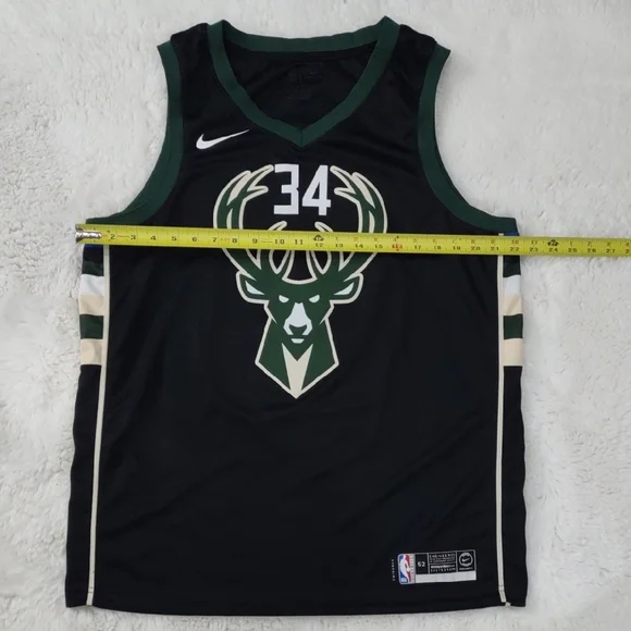 NBA Nike Black and Green Bucks Jersey - Picture 10 of 17